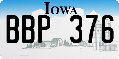 IA license plate BBP376