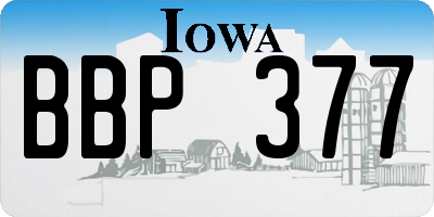 IA license plate BBP377