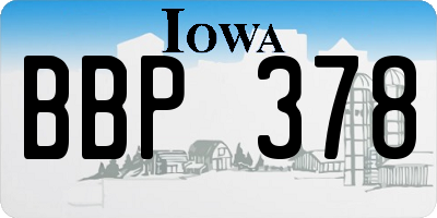 IA license plate BBP378