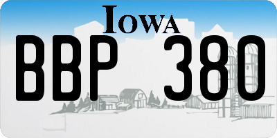 IA license plate BBP380