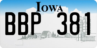 IA license plate BBP381