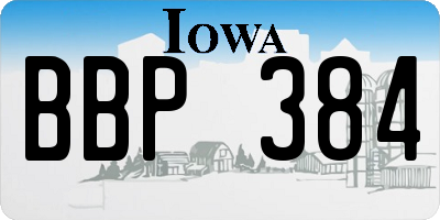 IA license plate BBP384