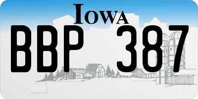 IA license plate BBP387