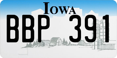 IA license plate BBP391