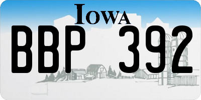 IA license plate BBP392