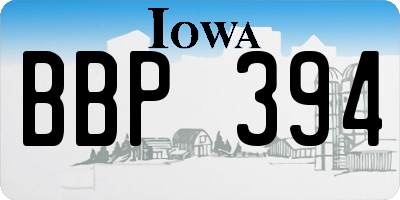 IA license plate BBP394