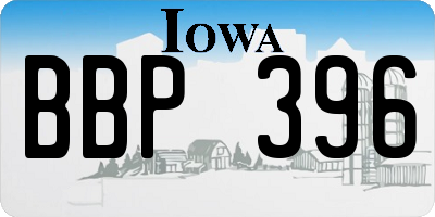 IA license plate BBP396