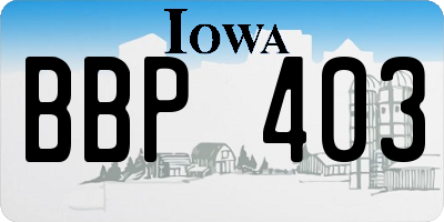 IA license plate BBP403