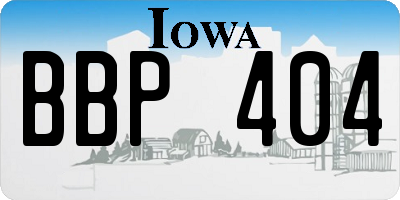 IA license plate BBP404