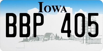 IA license plate BBP405