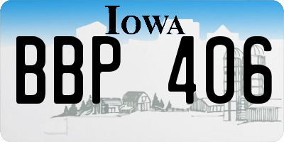 IA license plate BBP406