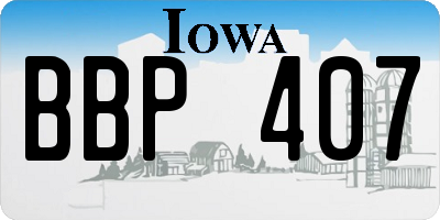 IA license plate BBP407
