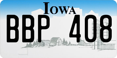 IA license plate BBP408