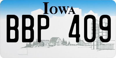 IA license plate BBP409