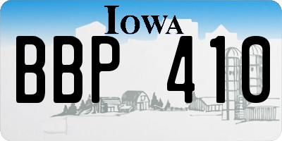 IA license plate BBP410
