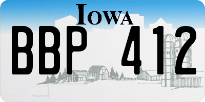 IA license plate BBP412