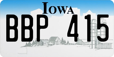 IA license plate BBP415
