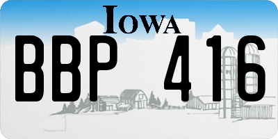 IA license plate BBP416