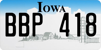 IA license plate BBP418