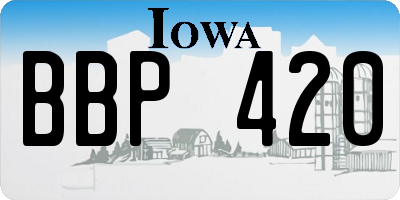 IA license plate BBP420