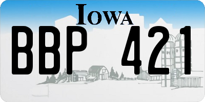 IA license plate BBP421