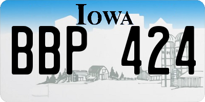 IA license plate BBP424