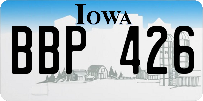 IA license plate BBP426