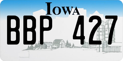 IA license plate BBP427