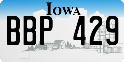 IA license plate BBP429