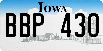 IA license plate BBP430