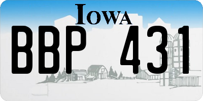 IA license plate BBP431