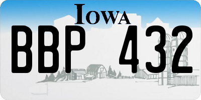 IA license plate BBP432