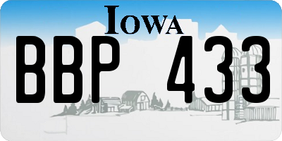 IA license plate BBP433