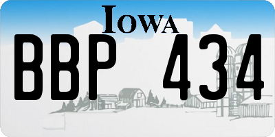 IA license plate BBP434