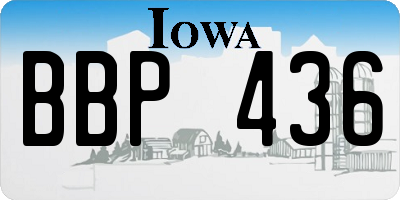 IA license plate BBP436