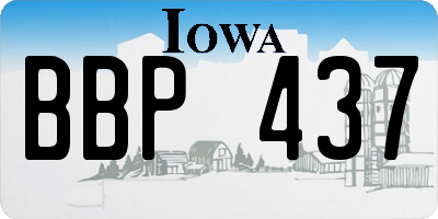 IA license plate BBP437