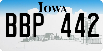 IA license plate BBP442