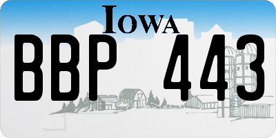 IA license plate BBP443