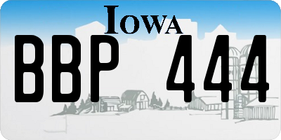 IA license plate BBP444