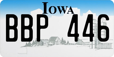 IA license plate BBP446