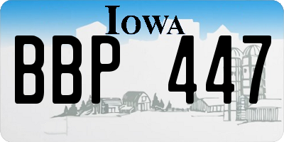 IA license plate BBP447