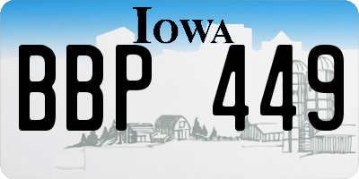 IA license plate BBP449