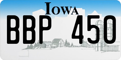 IA license plate BBP450