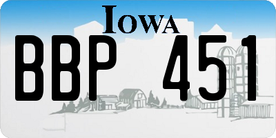 IA license plate BBP451