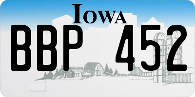 IA license plate BBP452