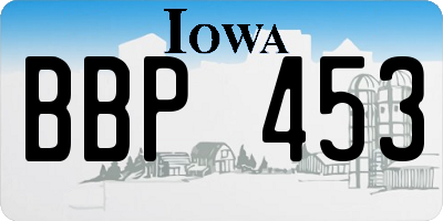 IA license plate BBP453