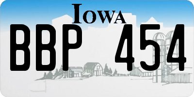 IA license plate BBP454