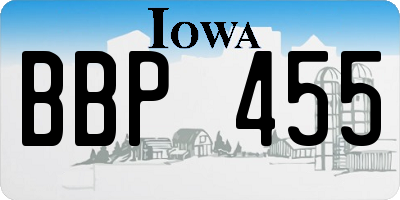 IA license plate BBP455
