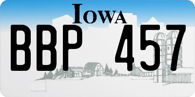 IA license plate BBP457