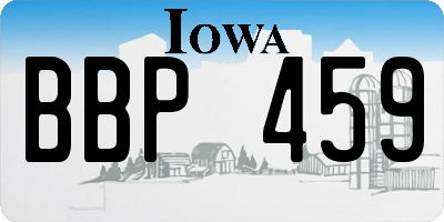 IA license plate BBP459